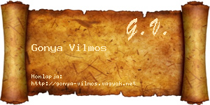 Gonya Vilmos névjegykártya